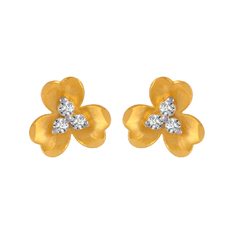 Princess - Cut Women's Diamond Rings in White Gold with a High - Clarity Diamond for a Modern Look14KT (585) Yellow Gold And American Diamond Stud Earrings For Women