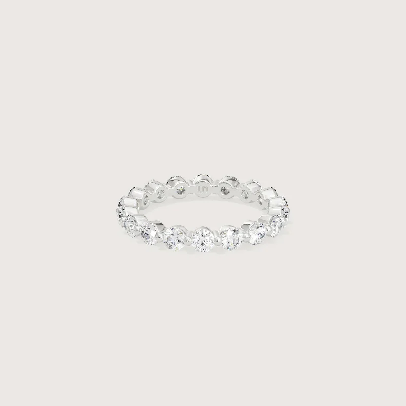 Heart - shaped diamond engagement ring with a hidden halo in 14K rose goldAzure Eternity Band