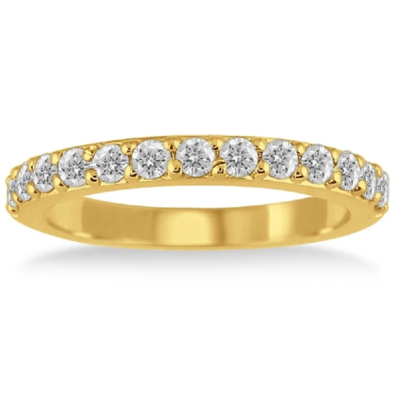 Art Deco - Inspired Women's Diamond Rings with Geometric Designs and Baguette - Cut Diamonds1/2 Carat TW Diamond Wedding Band in 10K Yellow Gold