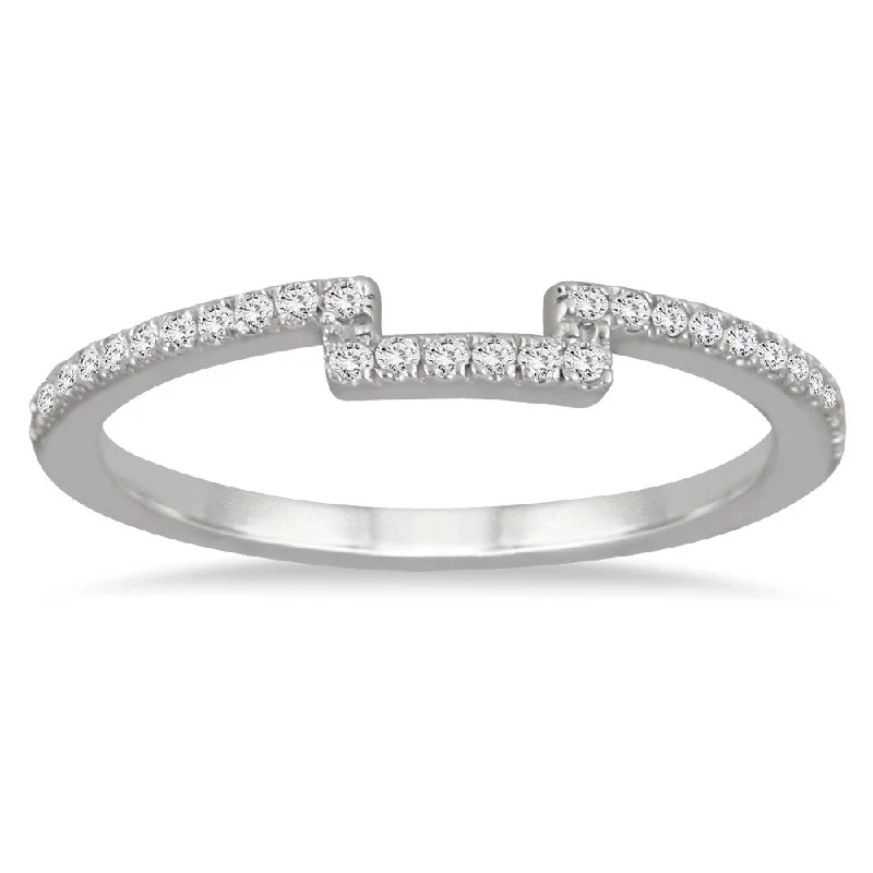 Signature - Design Women's Diamond Rings with a Brand - Specific Pattern and High - Quality Diamonds1/8 Carat TW Diamond Wedding Band in 14K White Gold