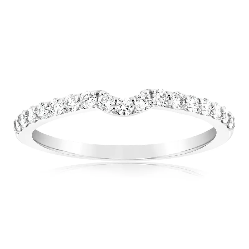 Signature - Design Women's Diamond Rings with a Brand - Specific Pattern and High - Quality DiamondsLuminesce Lab Grown 2/5 Carat Diamond Eternity Curve in 18ct White Gold