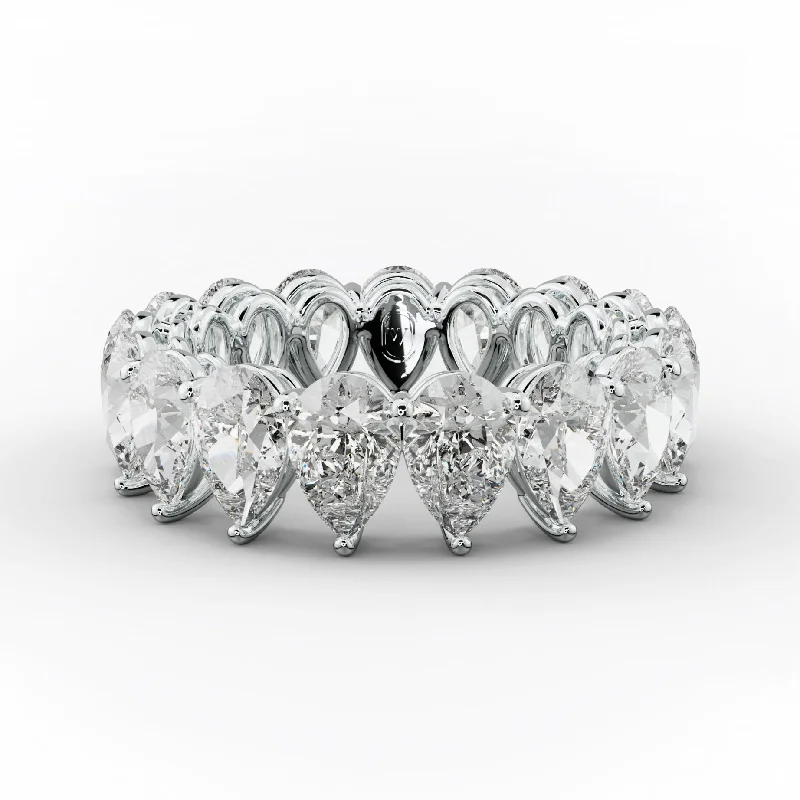 Women's Solitaire Diamond Rings with Round - Cut Diamonds and Platinum Settings for an Elegant Engagement6.0 Carat Pear Shape Diamond Eternity Band Shared Prong