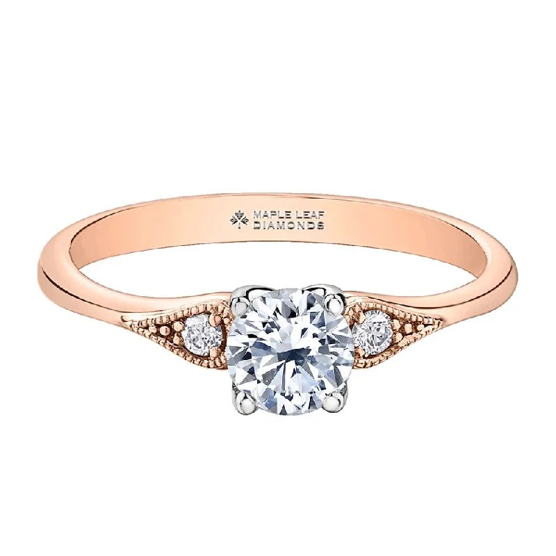 Princess - Cut Women's Diamond Rings in White Gold with a High - Clarity Diamond for a Modern LookRose Gold Canadian Diamond Vintage-Inspired Ring