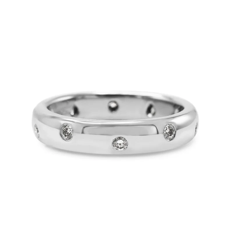 Cathedral - Style Women's Diamond Rings with a Raised Center Setting and Elaborate MetalworkTiffany Etoile Diamond Band Ring 4mm - Platinum