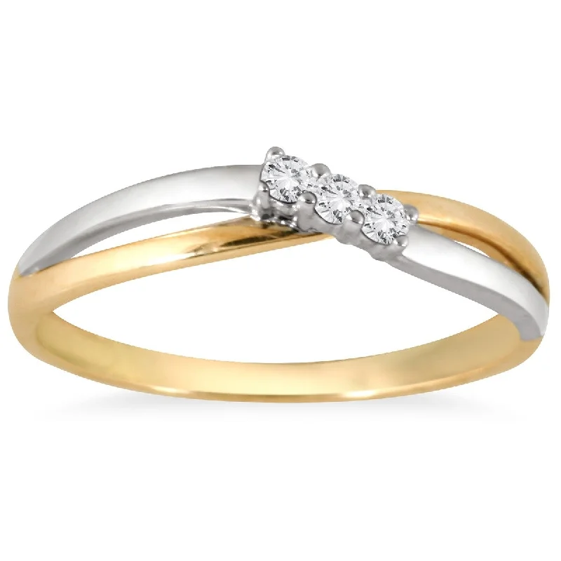 Marquise - Cut Women's Diamond Rings in Palladium for a Unique and Elongated ShapeMarquee Three Stone Diamond Two Tone Ring in 10K White Gold