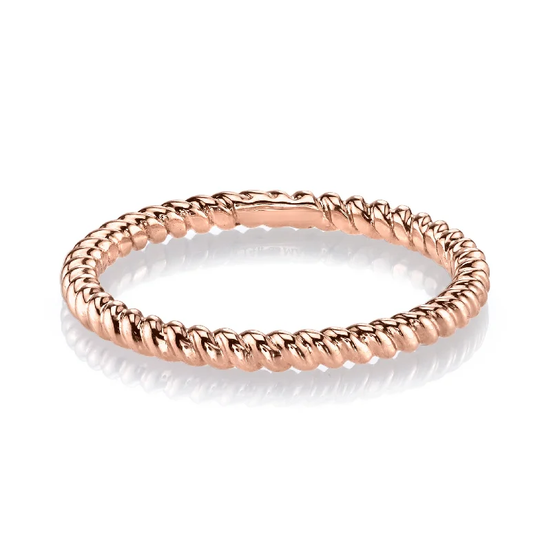 Pearl - Adorned Fashion Rings in Gold - Tone Alloy for a Sophisticated Look14K Rose Gold Twisted Stackable Fashion Ring