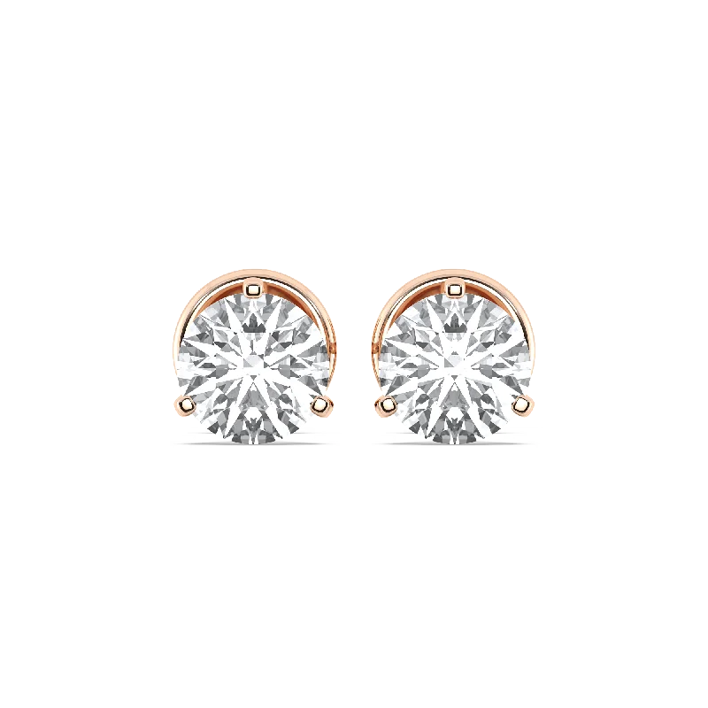 Rose Gold - Tone Geometric - Patterned Stud Earrings for a Modern and Trendy LookCertified Lab-Grown Diamond Earrings