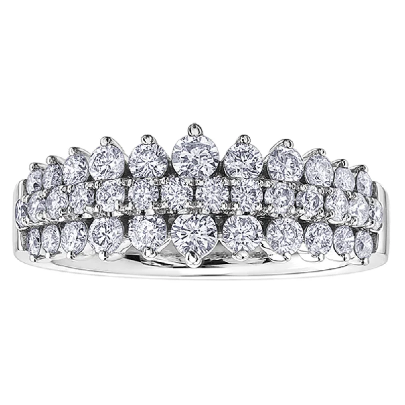 Signature - Design Women's Diamond Rings with a Brand - Specific Pattern and High - Quality DiamondsLayered Diamond Half Eternity Band