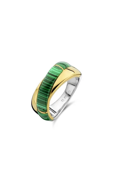 Enamel - Coated Fashion Rings in Bright Colors with Animal - Print PatternsMalachite Ring G15084