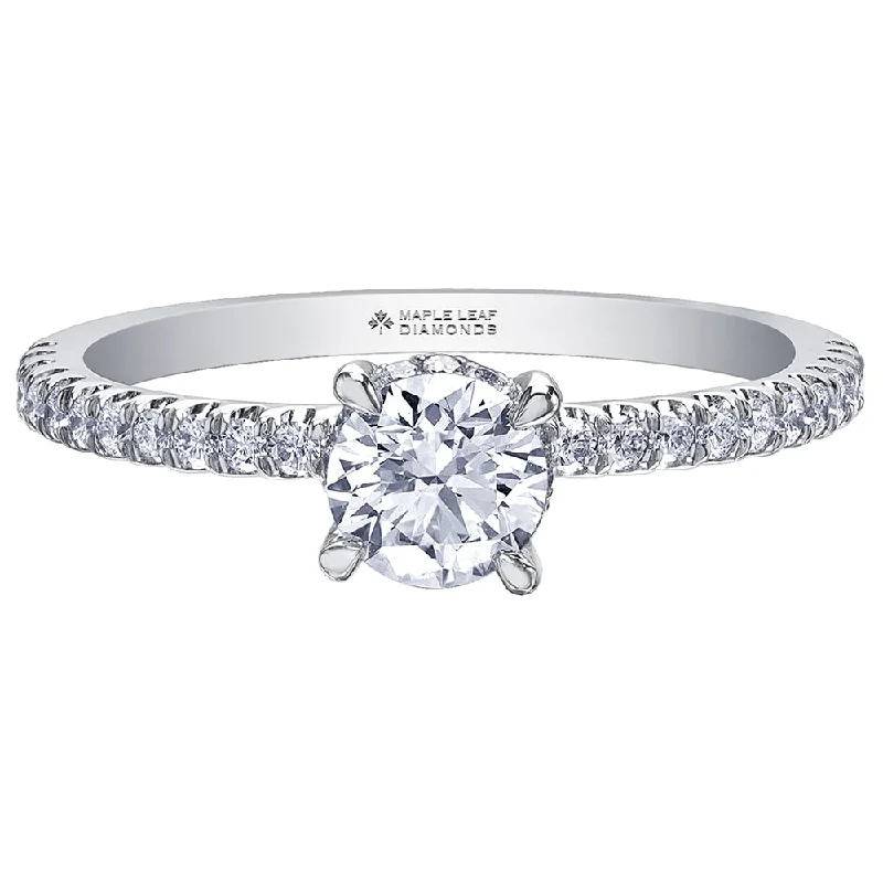 Princess - Cut Women's Diamond Rings in White Gold with a High - Clarity Diamond for a Modern LookRound Canadian Diamond Solitaire Ring with Hidden Halo