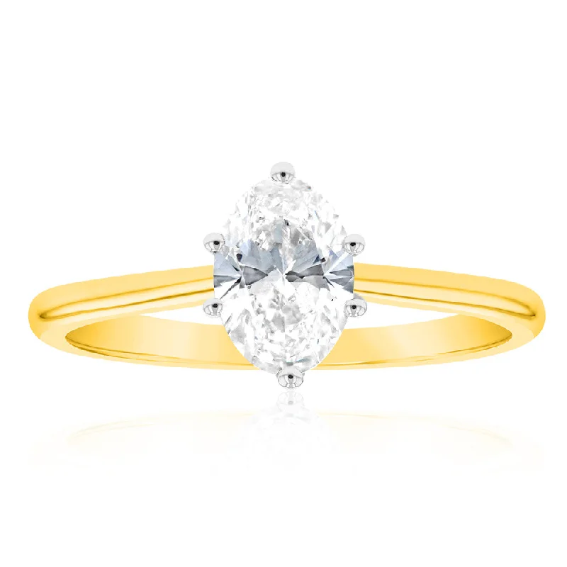 Cluster - Style Women's Diamond Rings with Multiple Small Diamonds Arranged in a Stunning PatternLuminesce Lab Grown 14ct Yellow Gold 1 Carat Solitaire Engagement Ring