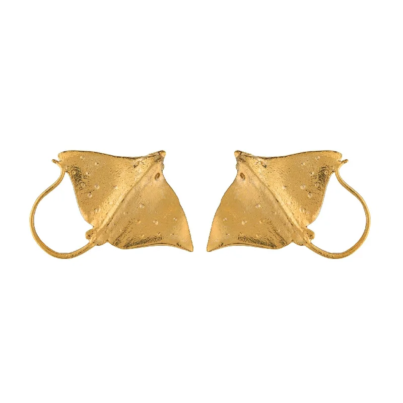 14K Gold Plated Heart - Shaped Stud Earrings for a Romantic and Feminine LookAlex Monroe Stingray Stud Earrings