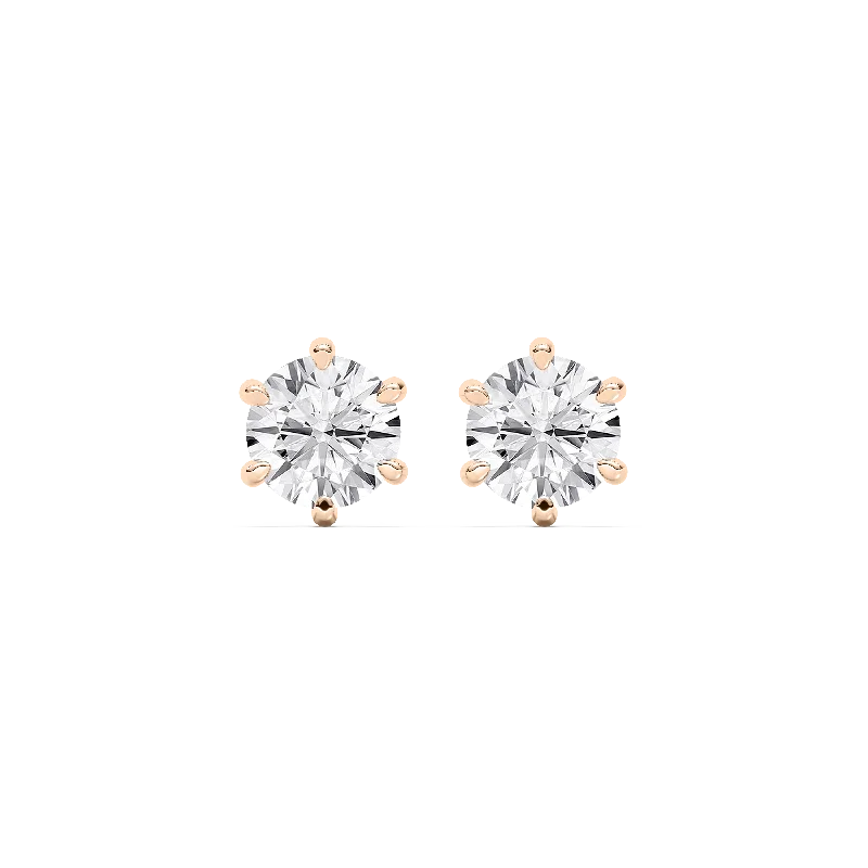 Glow - in - the - Dark Star Stud Earrings for a Mysterious and Night - Time - Friendly AccessoryRound Six Prong Stud Earring