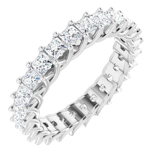 Women's Diamond Rings with Side - Stone Pave Setting for a Sparkling and Continuous Shine2.37 ct. Princess Cut Diamond Trellis Eternity Band