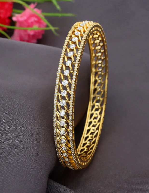 Leather - Wrapped Bangles with Studded Details for a Rock - Chic VibeZircon Kada Bangle ZBGL10872