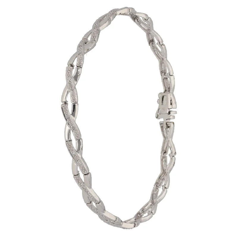 Leather - Wrapped Bangles with Studded Details for a Rock - Chic Vibe9ct White Gold 0.15ct Diamond Line/Tennis Bracelet