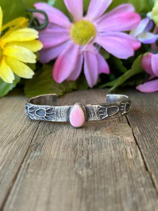 Enamel - Painted Women's Cuff Bracelets in Bold Colors for a Pop of ColorNavajo Made Pink Conch & Sterling Silver Cuff Bracelet