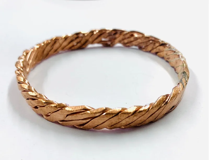 Leather - Wrapped Bangles with Studded Details for a Rock - Chic VibePlaited Bangle copper