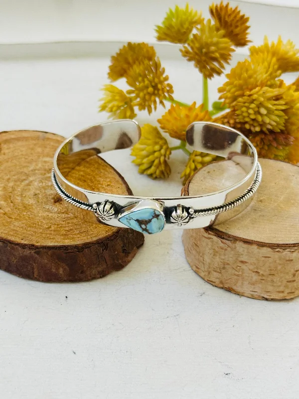 Wooden Women's Cuff Bracelets with Carved Motifs for a Natural and Artistic LookSouthwest Made Golden Hills Turquoise & Sterling Silver Cuff Bracelet