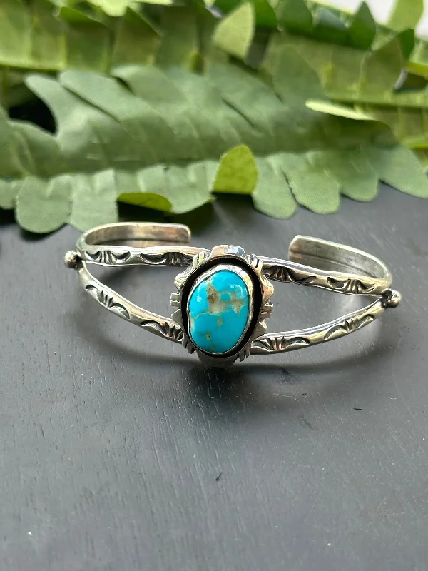 Enamel - Painted Women's Cuff Bracelets in Bold Colors for a Pop of ColorNavajo Made Kingman Turquoise & Sterling Silver Cuff Bracelet