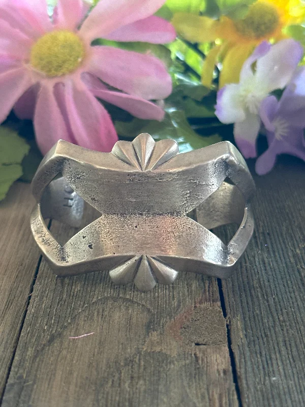 Stackable Women's Cuff Bracelets in Different Sizes and Materials for Layered StylingNavajo Made Sterling Silver Cuff Bracelet