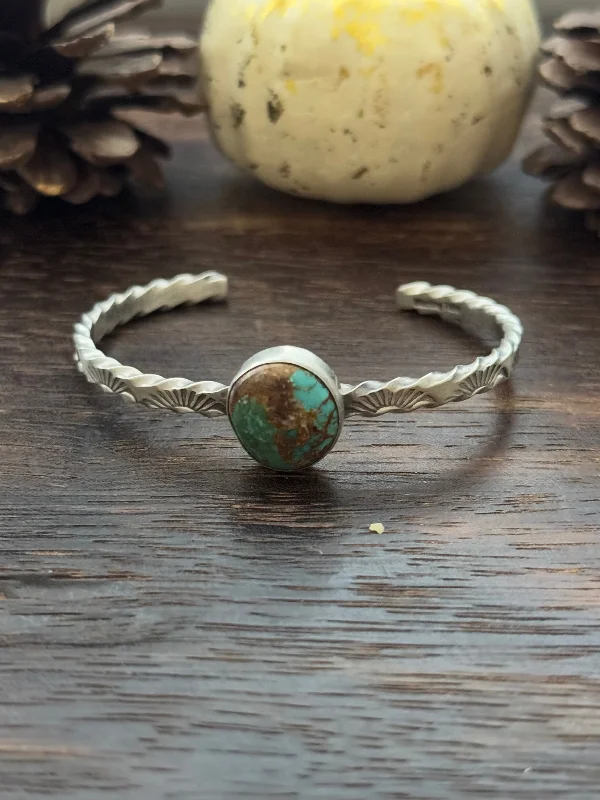 Women's Cuff Bracelets with Celtic Knot Patterns for a Mysterious and Cultural AppealNavajo Made Royston Turquoise & Sterling Silver Cuff Bracelet