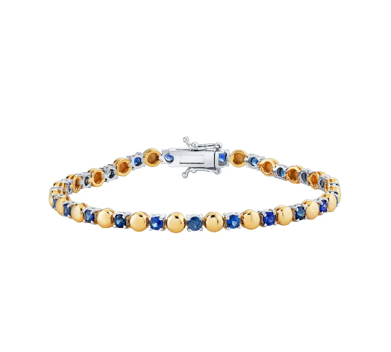 Rose Gold - Plated Bangles with Cubic Zirconia for a Glamorous TouchBeaded Sapphire Tennis Bracelet