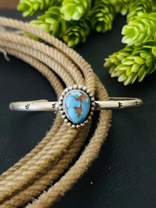 Gold - Plated Women's Cuff Bracelets with Precious Gemstone Inlays for Luxury and EleganceNavajo Made Golden Hills Turquoise & Sterling Silver Cuff Bracelet