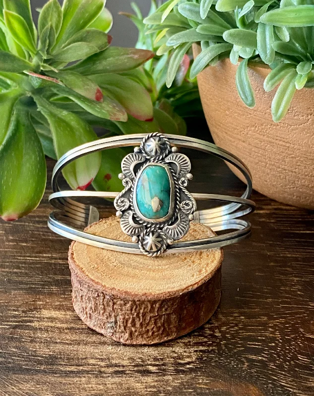 Women's Cuff Bracelets with Personalized Initials or Names for a Customized GiftLarry Kay Kingman Turquoise & Sterling Silver Cuff Bracelet