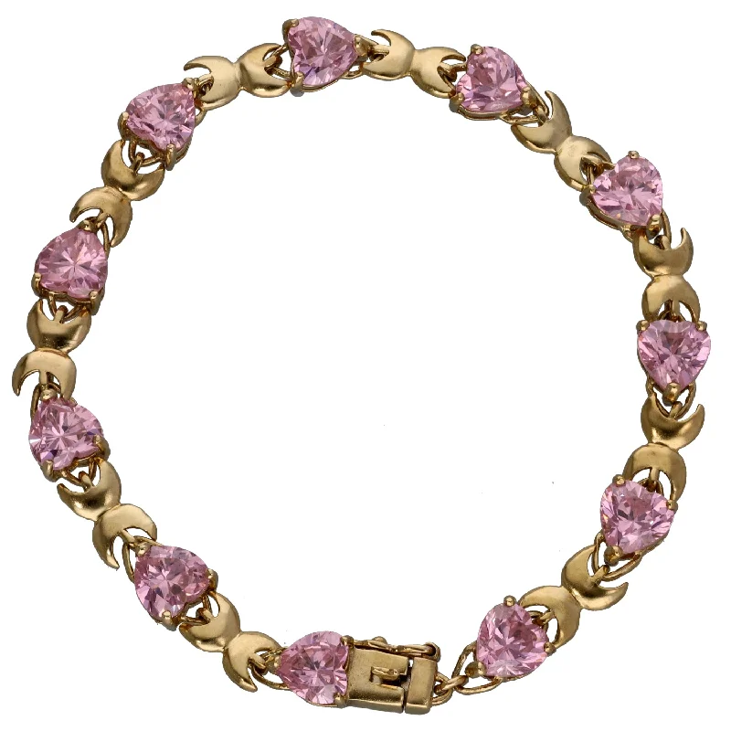 Enamel - Coated Bangles in Vibrant Rainbow Colors for a Playful Style9ct Gold Cubic Zirconia Line/Tennis Bracelet