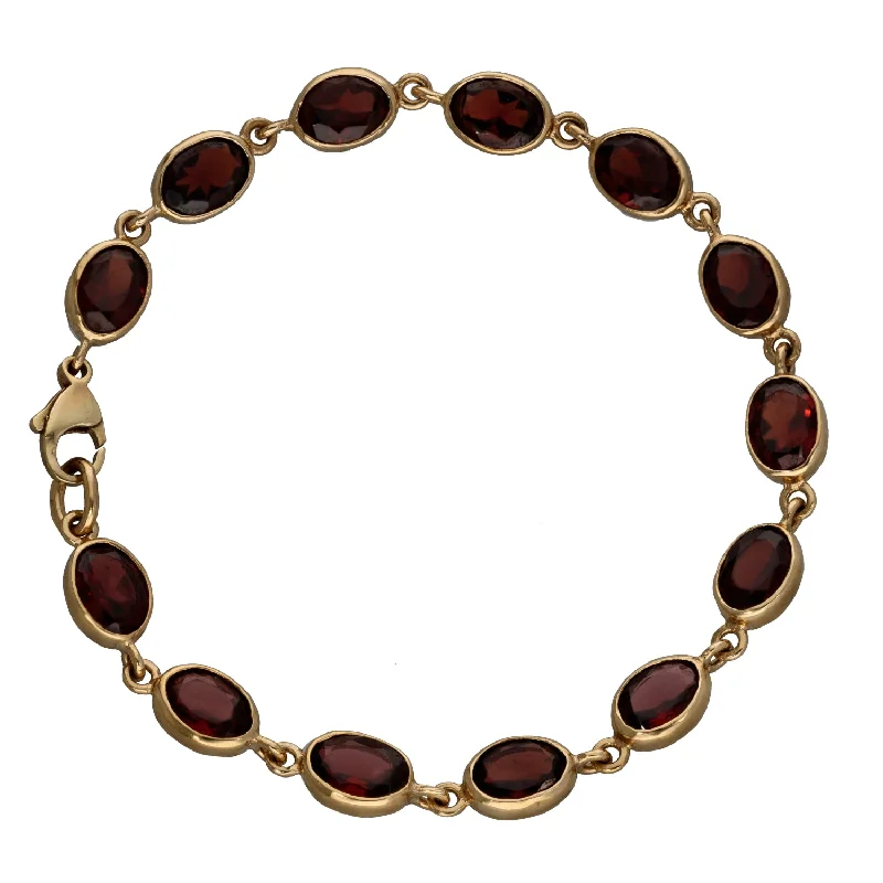 Children's Bangle Bracelets with Animal - Shaped Charms for a Cute Accessory9ct Gold Garnet Fancy Stone Set Bracelet