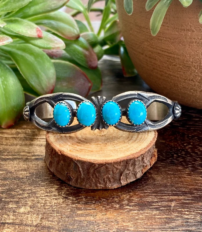 Large - Sized Women's Leather Cuff Bracelets with Studded Details for a Punk - Rock VibeKevin Billah Sleeping Beauty Turquoise & Sterling Silver Cuff Bracelet