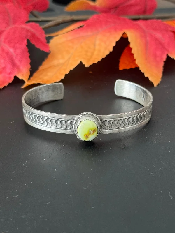 Women's Cuff Bracelets with Personalized Initials or Names for a Customized GiftTillie John Palomino Variscite and Sterling Silver Cuff Bracelet