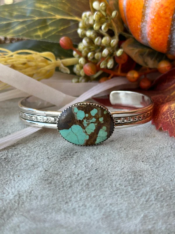 Women's Cuff Bracelets with Personalized Initials or Names for a Customized GiftSouthwest Made #8 Turquoise & Sterling Silver Cuff Bracelet