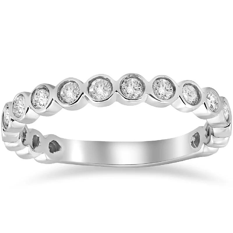 1/2ct Bezel Stackable Diamond Ring White Gold