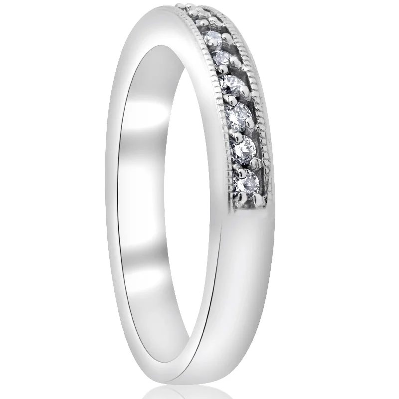 Stackable Wedding Bands in Sterling Silver with Enamel Inlays for a Colorful and Versatile Option1/3ct Diamond Wedding Ring White Gold