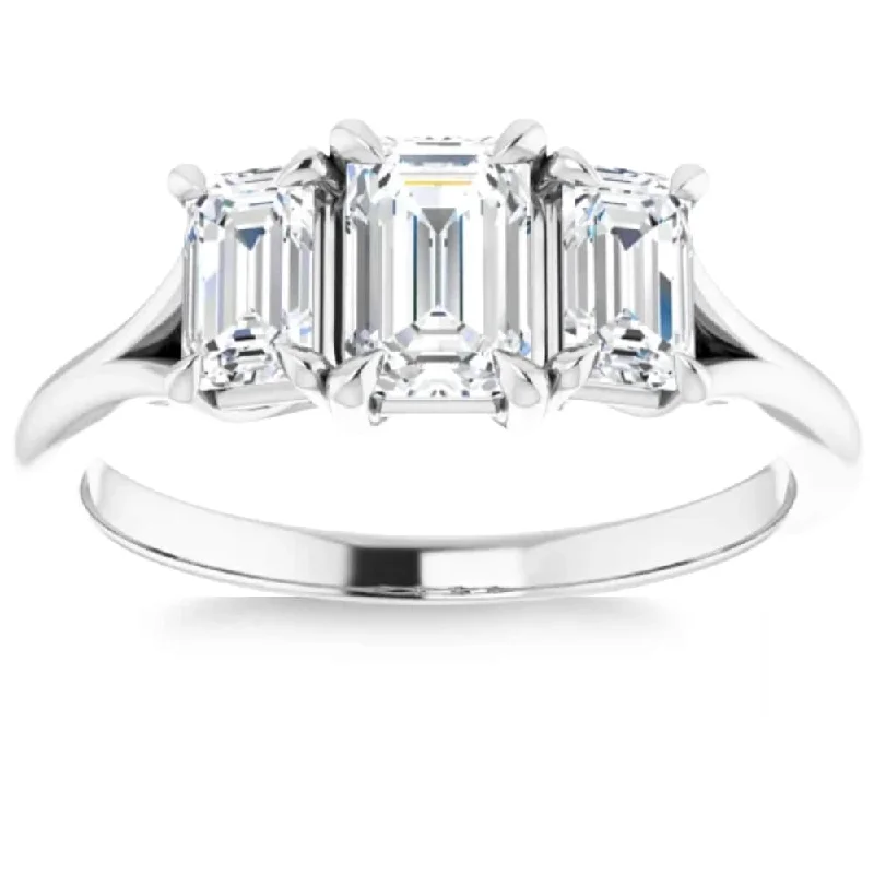 Sapphire - and - Diamond - Accented Wedding Bands in Platinum for a Royal and Sophisticated Look2.10Ct Emerald Cut Three Stone Diamond Engagement Ring Gold Lab Grown