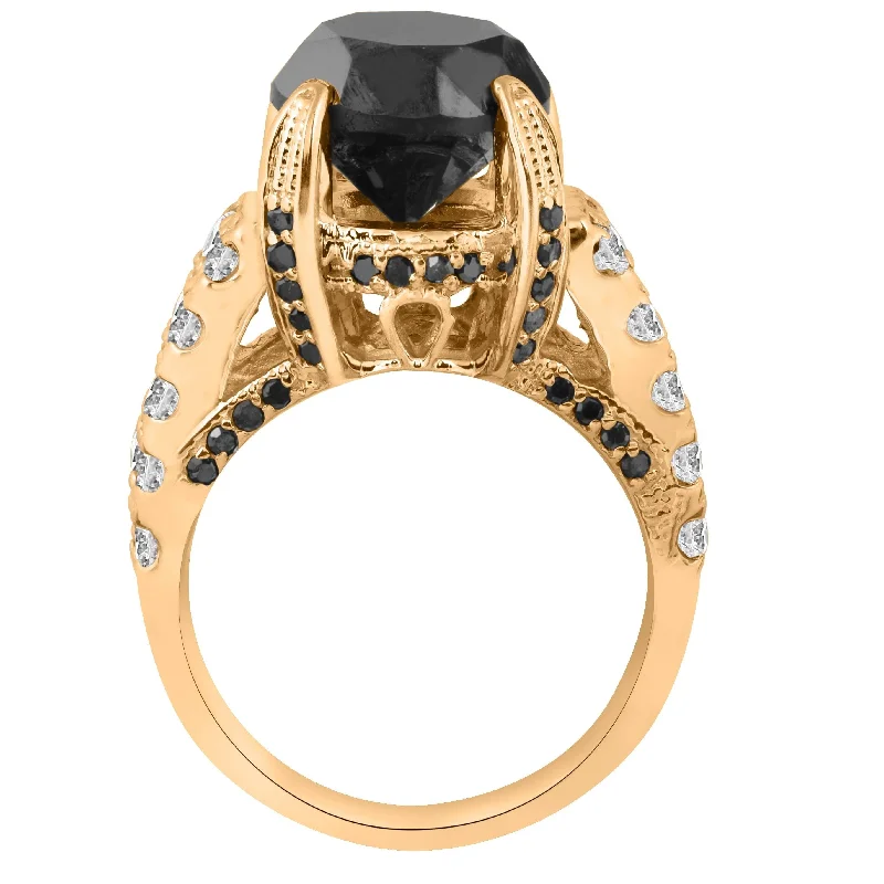 Moissanite - Set Wedding Bands in Yellow Gold for a Sparkling and Ethical Alternative to Diamonds5 5/8ct Black & White Diamond Ring Yellow Gold