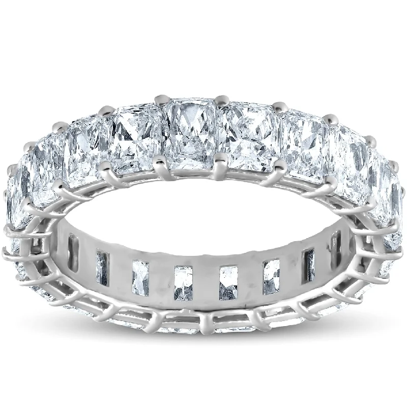 Moissanite - Set Wedding Bands in Yellow Gold for a Sparkling and Ethical Alternative to Diamonds5Ct Radiant Cut Diamond White Gold Eternity Wedding Ring Lab Grown