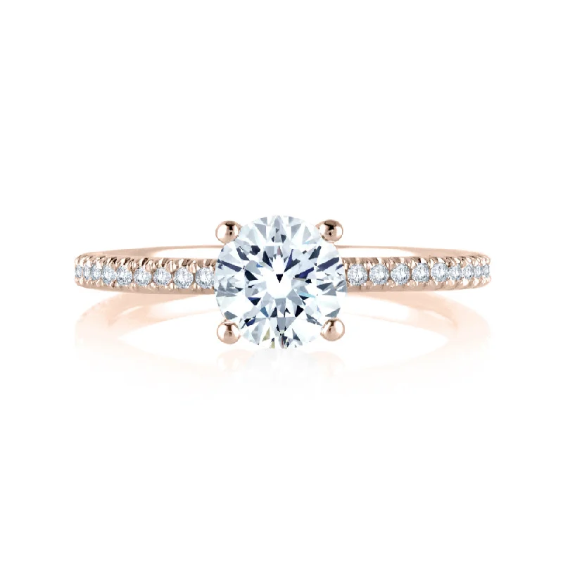 Three - Stone Engagement Rings Symbolizing Love's Past, Present, and Future with Asscher - Cut DiamondsA. JAFFE Classic Micro Pave Engagement Ring