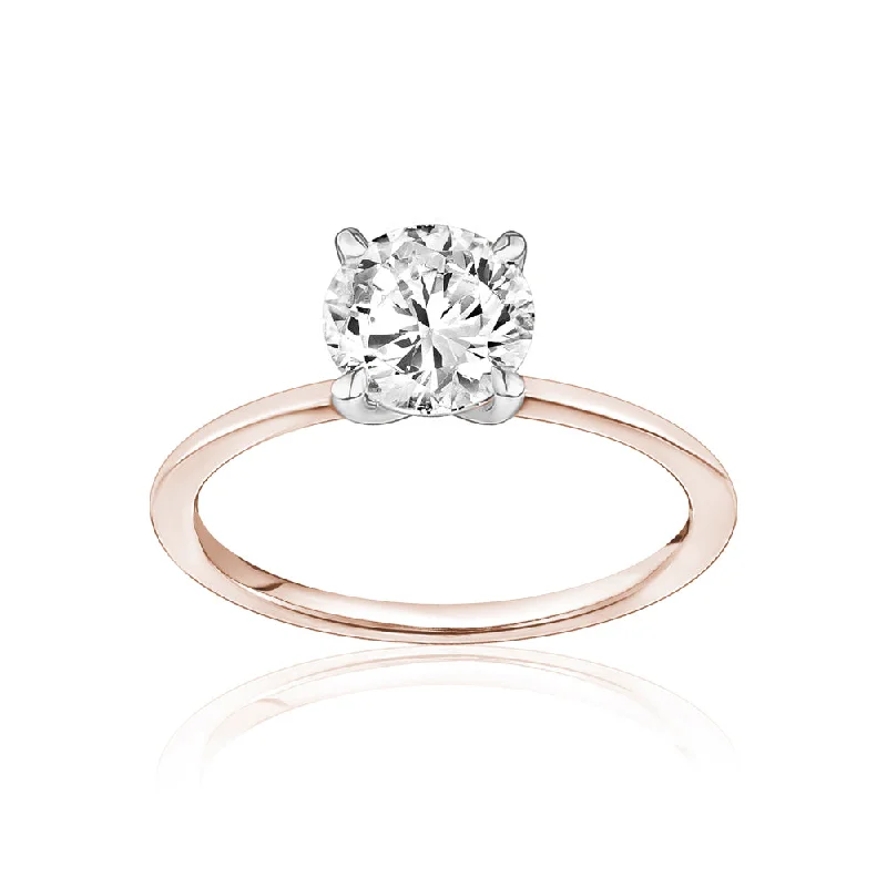 Engagement Rings with Sapphire and Diamond Combinations in a Vintage StyleClassic Solitaire Ring with a Rose Gold Band