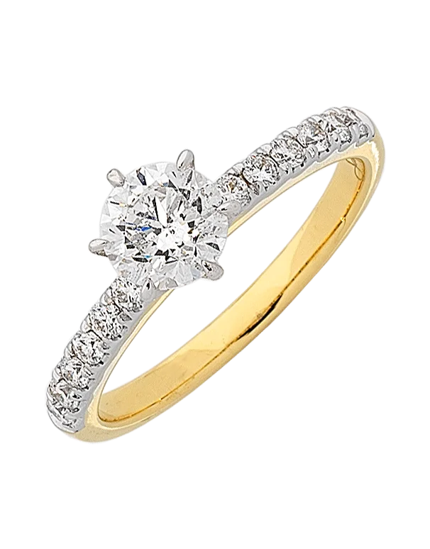 Solitaire Engagement Rings with a High - Clarity Round Diamond and Tapered BandDiamond Ring - 0.50-1.00ct Diamond Engagement Ring