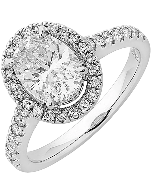 Signature - Design Engagement Rings with a Brand - Exclusive Pattern and Premium DiamondsDiamond Ring - 0.50-1.00ct Oval Cut Halo Engagement Ring