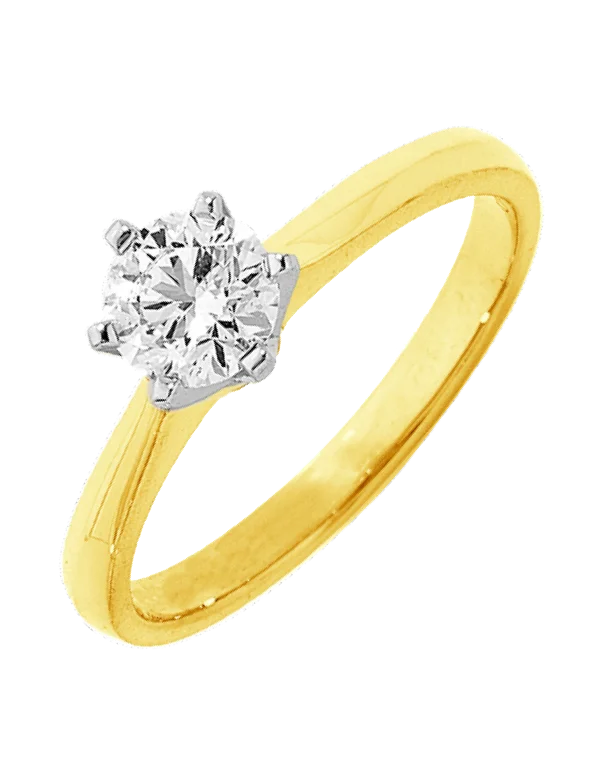 Classic Round Cut Engagement Rings with Platinum Prongs and Halo Setting for Timeless EleganceDiamond Ring - 0.50ct Round Brilliant Solitaire Engagement Ring