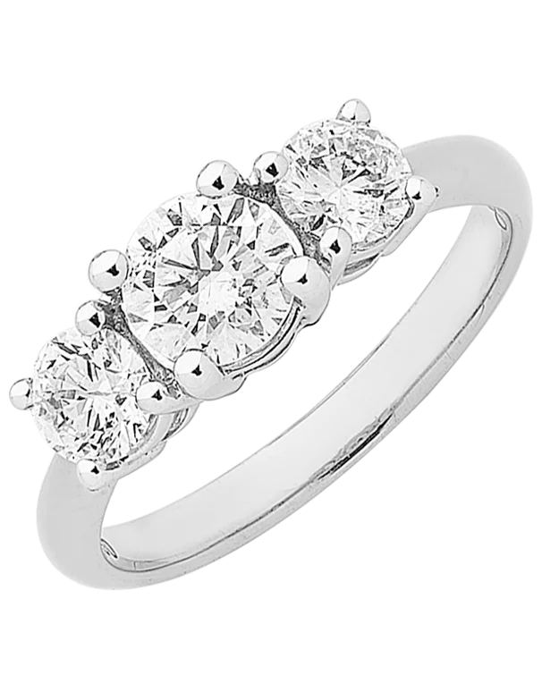 Cluster Engagement Rings with Multiple Small Diamonds Arranged in a Stunning DesignDiamond Ring - 1.00-2.00ct Diamond Trilogy Engagement Ring