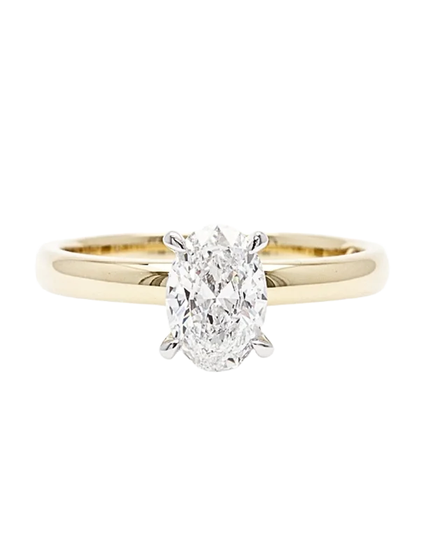 Signature - Design Engagement Rings with a Brand - Exclusive Pattern and Premium DiamondsDiamond Ring - 1.52 carat Lab Grown Oval Diamond Ring in 18ct Yellow & White Gold - 785730