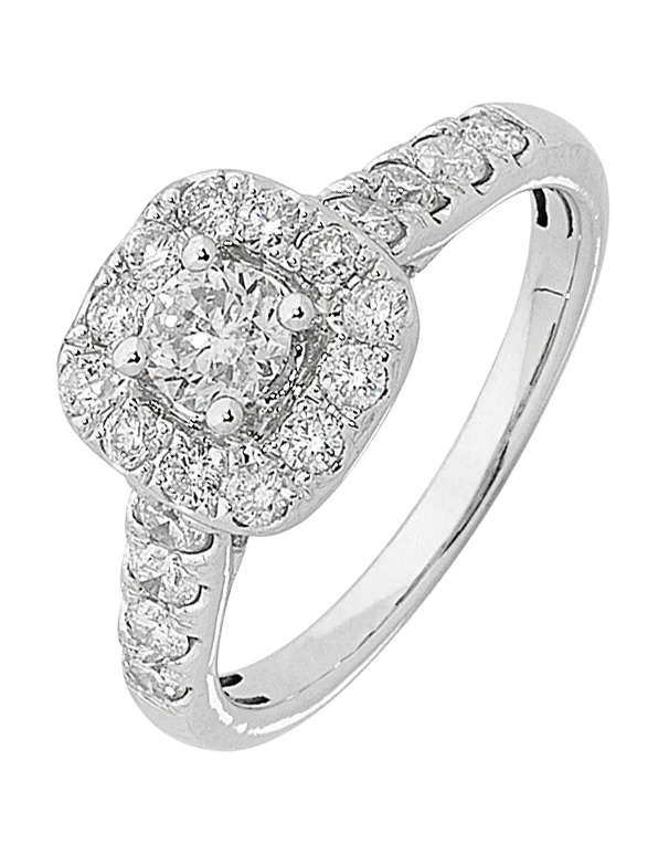 Cathedral - Style Engagement Rings with a Raised Center Stone and Intricate MetalworkDiamond Ring - 14ct White Gold Diamond Ring - 759816