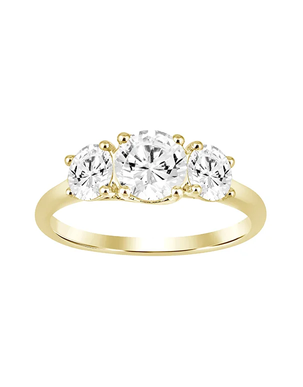 Cluster Engagement Rings with Multiple Small Diamonds Arranged in a Stunning DesignDiamond Ring - 2.00ct Trilogy Lab Grown Diamond Ring set in 14ct Yellow Gold