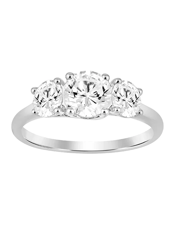 Solitaire Engagement Rings with a High - Clarity Round Diamond and Tapered BandDiamond Ring - 2.00ct Trilogy Lab Grown Diamond Ring, set in 14ct White Gold - 788210