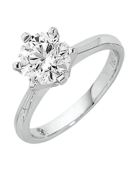 Oval Cut Engagement Rings in Palladium with a Hidden Halo for a Surprise SparkleDiamond Ring - 18ct Up to 3.00ct Round Brilliant Solitaire Engagement Ring - 763530